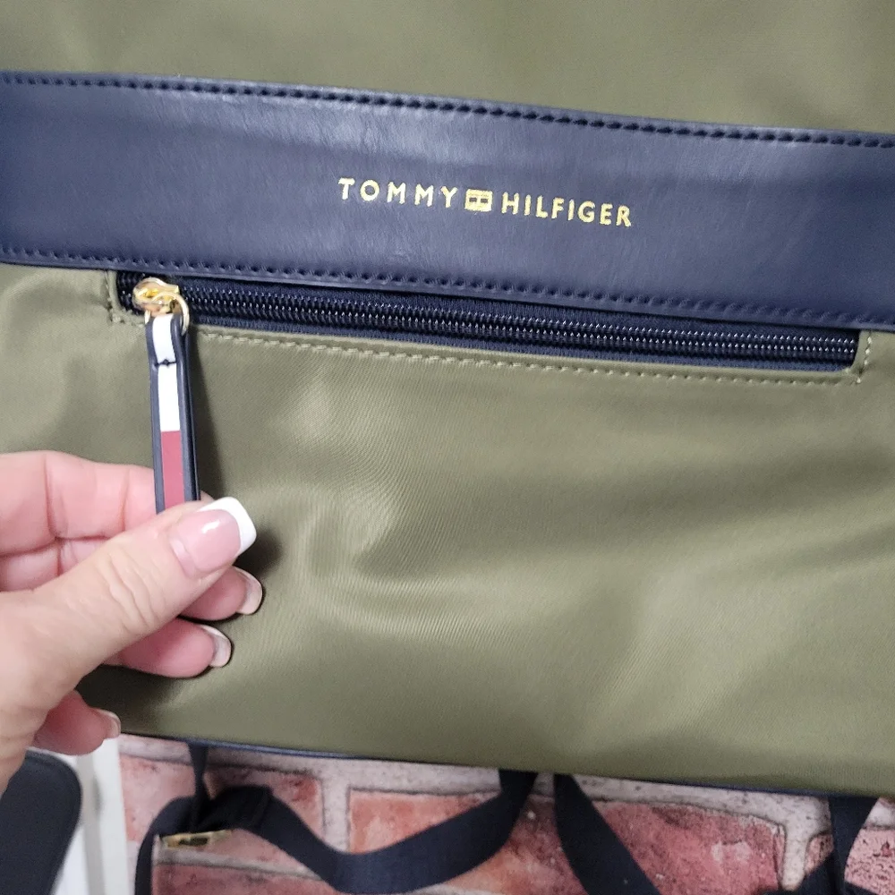 Tommy Hilfiger navy blue & olive green nwt backpack.